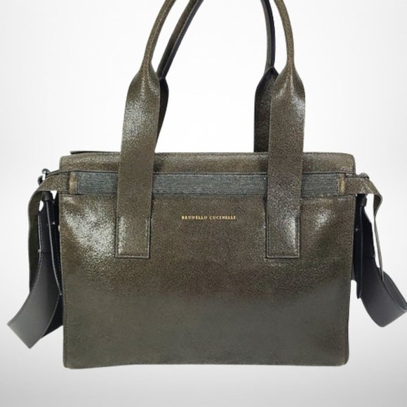 Brunello Cucinelli Handbags - Brunello Cucinelli Buffed Leather Shoulder Bag. Monili